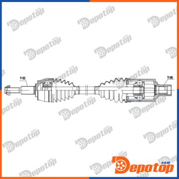 Demi-Arbre de Transmission ATM arrière gauche pour JEEP | NPW-CH-173, 52123658AA